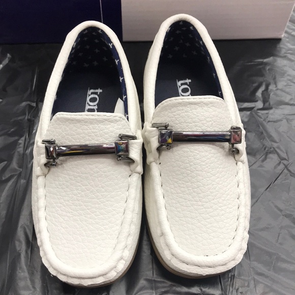 Boys Loafers Slip On Casual Shoes White 